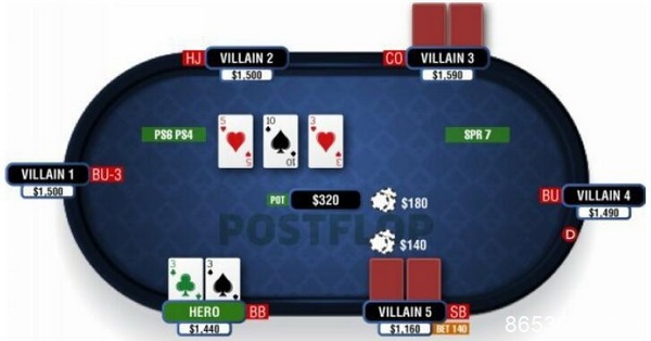 德州扑克在普通公共牌面游戏暗三条