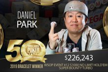 Daniel Park赢得2019 WSOP $1,000超高额涡轮红利赛冠军,奖金$226,243-博狗扑克 蜗牛扑克 德州扑克跟我学