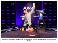 业余扑克玩家Geoffrey Hum击败群雄斩获WPT蒙特利尔主赛胜利-博狗扑克 蜗牛扑克 德州扑克跟我学