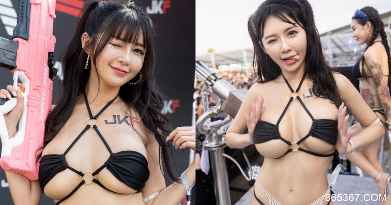 巨乳甜心「安希」拿粉紅水槍狂射！超狂比基尼讓「白嫩雙球」大面積露出！