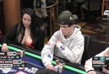 【EV扑克】漂亮日本妹子在HCL露大胸脯子,故意的就算了,还是假胸?-博狗扑克 蜗牛扑克 德州扑克跟我学