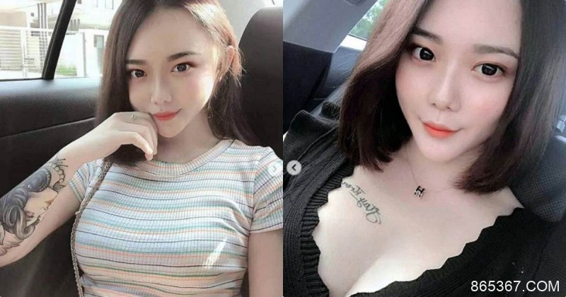 短髮刺青妹子「黃于恩」曲線兇爆，車上露酥胸「白嫩兩顆」辣翻！