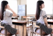 同學，你內褲露出來了！「情色萌妹」制服裙子卡住　整個屁屁露出-博狗扑克 蜗牛扑克 德州扑克跟我学