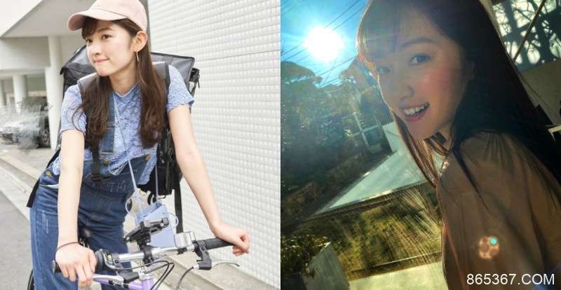 日本的外送也很正！超甜美Uber Eats「正妹外送員」騎腳踏車送餐到家