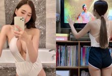 「窈窕巨乳妹」在家追劇穿迷你真理褲，露出「雪白微笑線」，正反兩面都有夠辣！-博狗扑克 蜗牛扑克 德州扑克跟我学