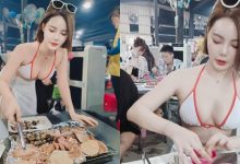 小琉球燒烤攤「爆乳板娘」桌邊服務！比基尼彎腰幫烤還親手餵蝦！-博狗扑克 蜗牛扑克 德州扑克跟我学