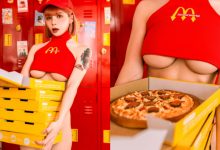 超兇外送員「容容」點披薩送兩杯，「水滴乳型」開動先養眼！-博狗扑克 蜗牛扑克 德州扑克跟我学