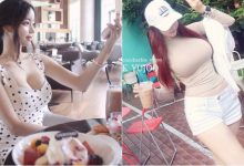 正妹「傲人上圍」好不科學，向前一彎「深V」意外露出，好想吃甜點啦！-博狗扑克 蜗牛扑克 德州扑克跟我学