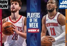 迈博体育 布伦森申京荣膺上周最佳球员 哈登欧文莫兰特获-博狗扑克 蜗牛扑克 德州扑克跟我学