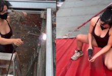 爆乳鐵工不穿衣服就電銲 爬到屋頂鑽孔也難不倒!-博狗扑克 蜗牛扑克 德州扑克跟我学