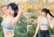 陽光美女「咪歐Mio」勇猛上山看美景，「美乳山巒叠起」更壯觀-博狗扑克 蜗牛扑克 德州扑克跟我学