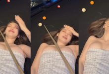 巨乳女神躺桌成為人體架桿器　超穩手感一桿進洞不是問題-博狗扑克 蜗牛扑克 德州扑克跟我学