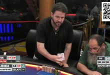 【EV扑克】离谱冤家牌!他拿第三坚果牌长考5分钟不愿意跟注,秀牌后一桌人都好气愤!-博狗扑克 蜗牛扑克 德州扑克跟我学