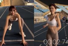 短髮女神《深田沐沐》100公尺衝刺　速度不快，幅度卻很大！-博狗扑克 蜗牛扑克 德州扑克跟我学