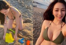 野生「比基尼正妹」墾丁海邊玩沙，低頭「渾圓雪乳」爆出，路人看了都想立刻加入！-博狗扑克 蜗牛扑克 德州扑克跟我学