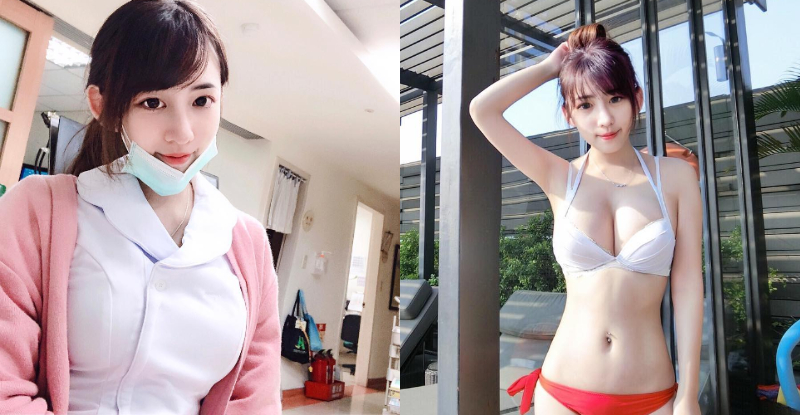 正妹護理師「Elle」制服被撐到好緊繃　甜美笑容讓網友都戀愛了！