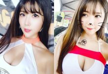 車展上的火辣美乳正妹「妮妮兒」，胸前挖空造型好兇狠！-博狗扑克 蜗牛扑克 德州扑克跟我学