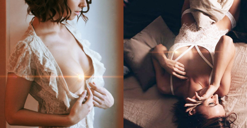 閃閃惹人愛！妹子「大尺裸身」用乳發射極光　想看又看不清太折磨人啦