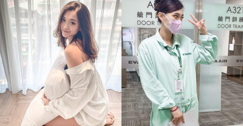 「大眼空姐」下班狂曬性感腹肌，網友驚嘆：「馬甲線比Covid-19還毒」