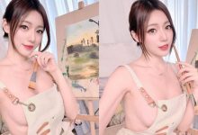 巨乳美女畫家「謝立琪 Kiki」只穿圍裙作畫!「白嫩胴體」若隱若現好撩人-博狗扑克 蜗牛扑克 德州扑克跟我学