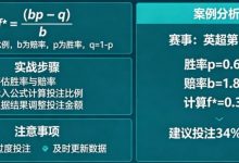 体育投注中的“凯利公式”实战应用教程-博狗扑克 蜗牛扑克 德州扑克跟我学