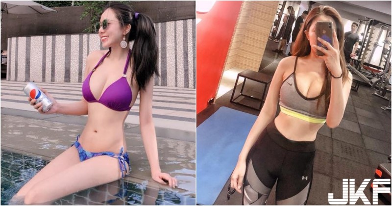 天氣冷也要很辣～「美乳長腿妹」紫色比基尼太惹火，私下運動健身也超性感呀